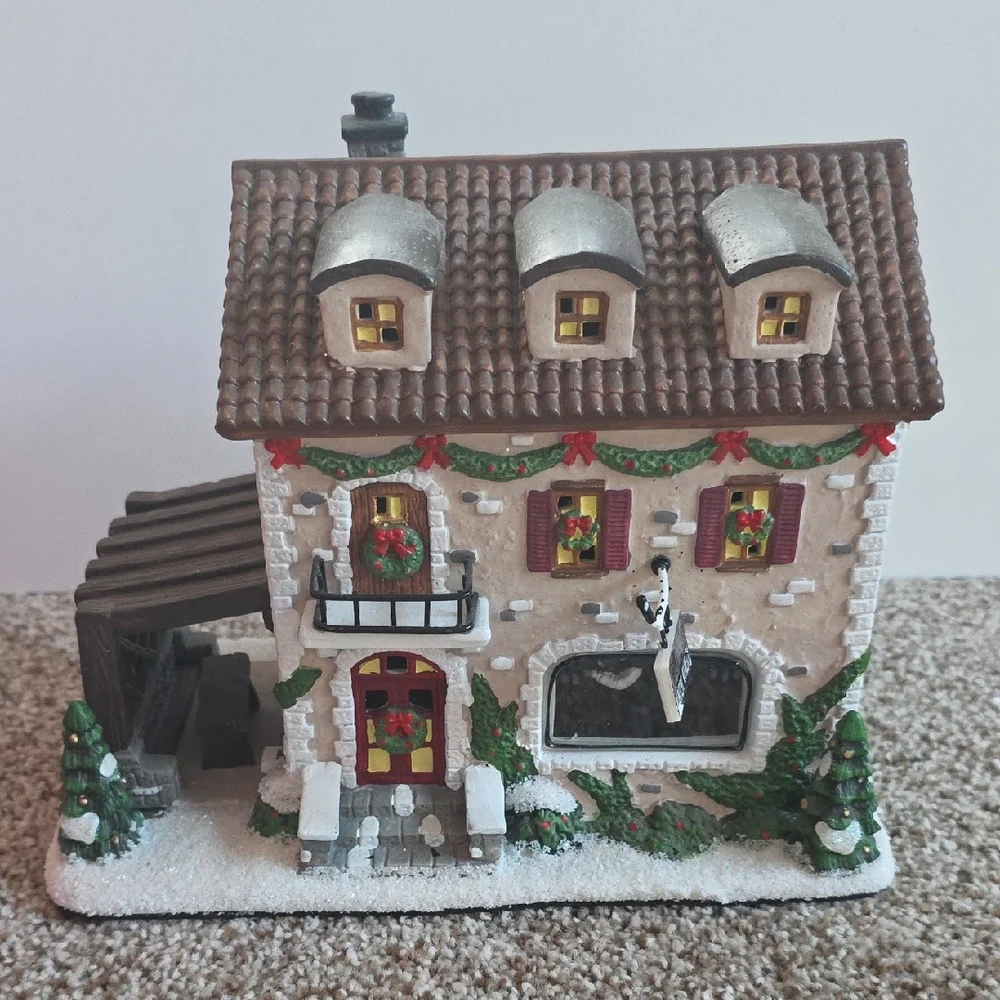 St. Nicholas Square Winter Winery - Festive Village House with Brown Roof